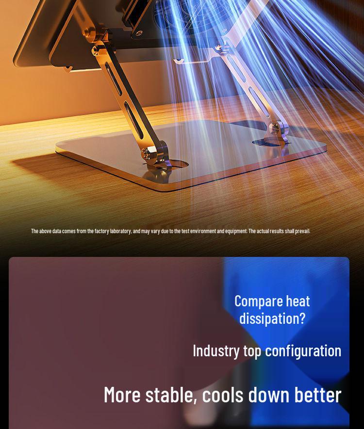 Silent Laptop Cooling Stand – Universal Stable Desktop Riser In Carbon Steel for Office & Learning