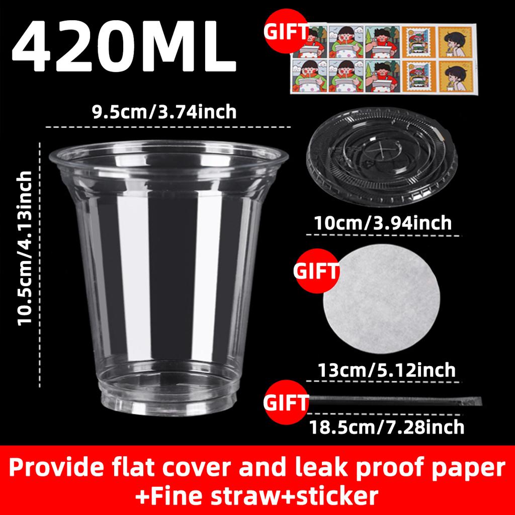10 Sets Of -20 Ounce Transparent Plastic Cups With Lids And Straws Sturdy Food Safe Iced Coffee Cups Disposable Plastic Smoothie