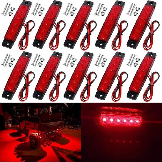 10X Led Rock Lights, Strip Light, Wheel Well Light, Waterproof Exterior Interior Light, Led Underglow Kit For Golf Cart, Jeep Wrangler, RZR, Offroad,