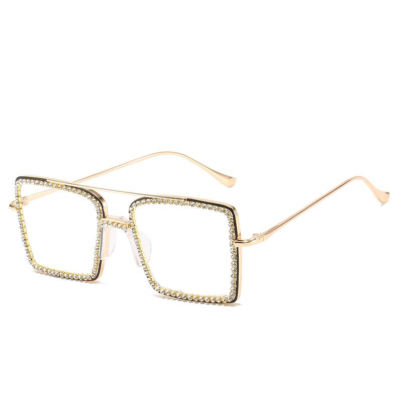 2020 Popular Women'S Handmade Rhinestone Flat Glasses, Metal Glasses, Quality Retro Sunglasses