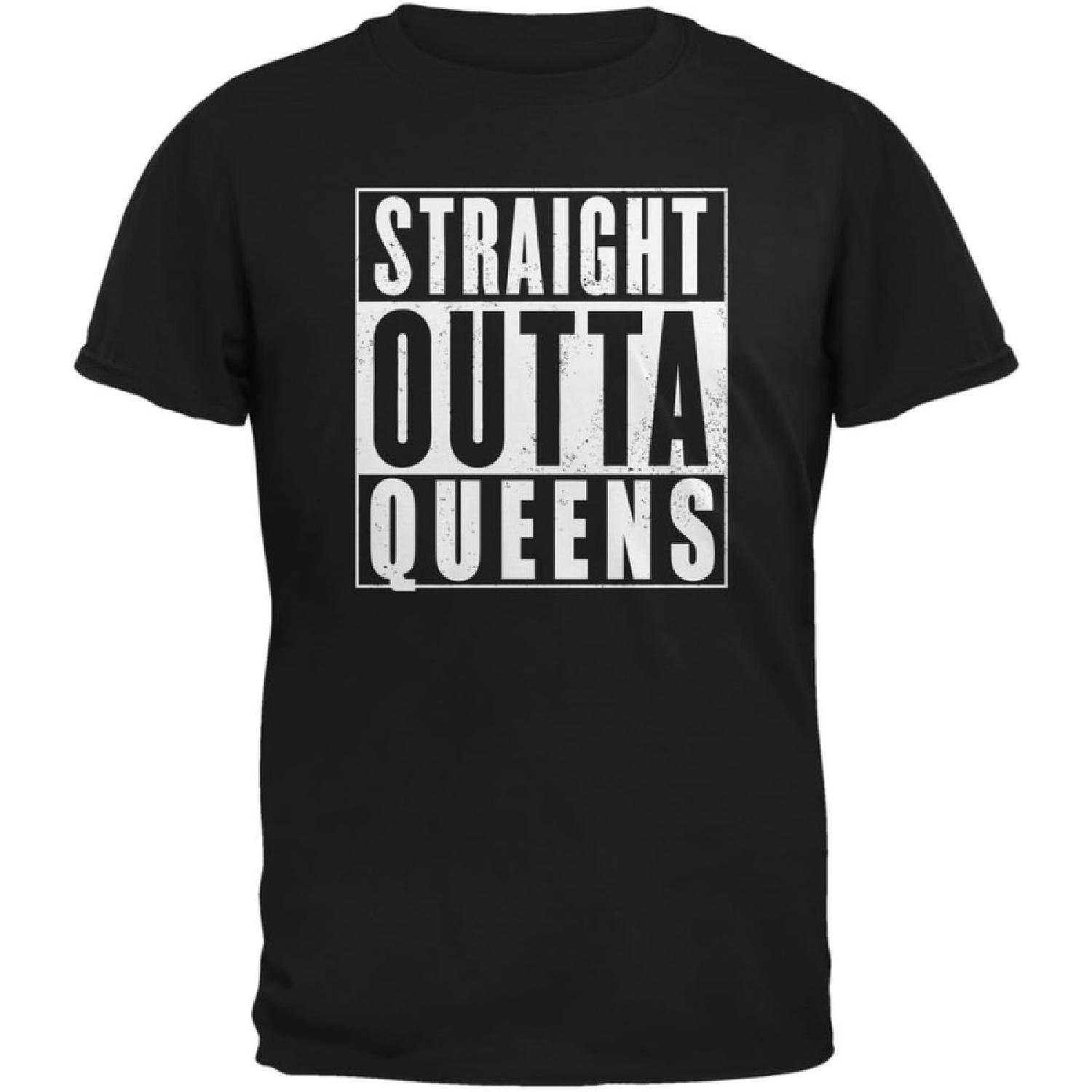 Straight Outta Queens Black Adult T-Shirt S чёрный