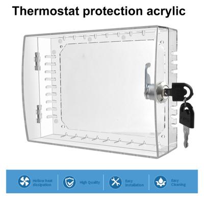 Clear Thermostat Lock Box with 2 Keys Home Apartment Office School Wall Mount Thermostat Cover Universal Large AC Thermostat Guard