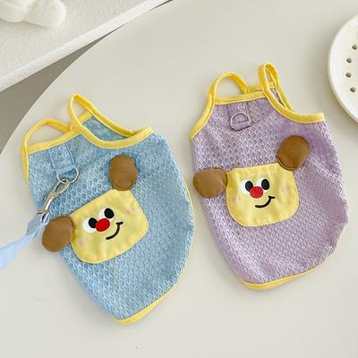 Cats and Dogs Clothes Summer Breathable Small and Medium-sized Dogs Tractable Pet Vest Sling Kejifadou