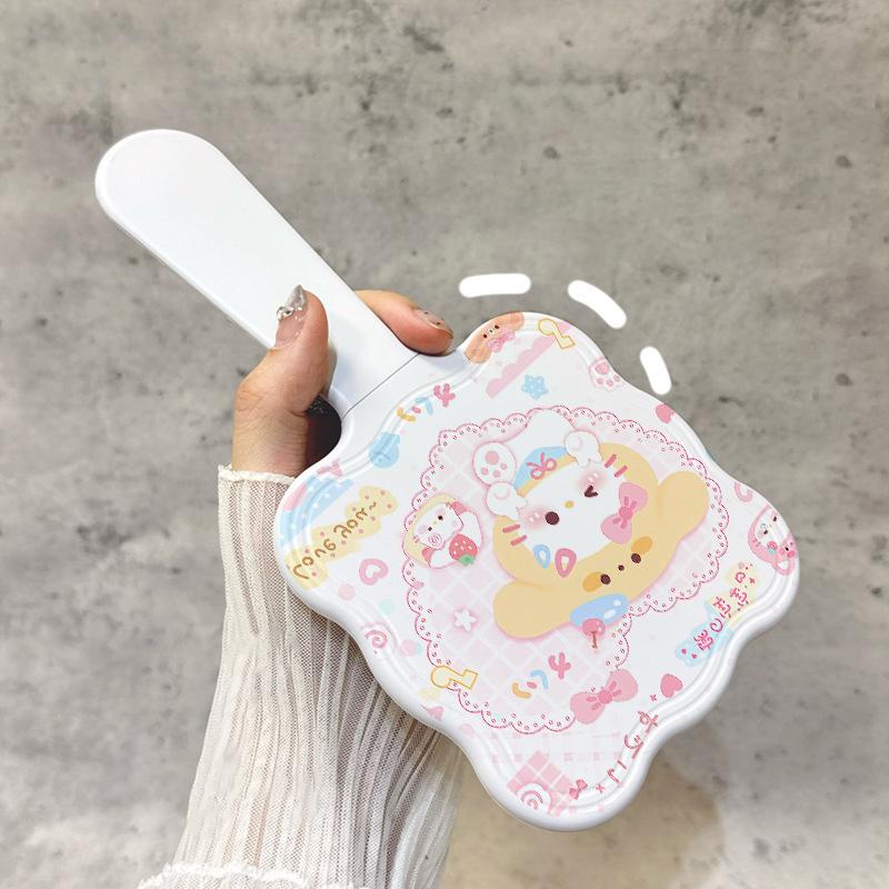 Sanrio Handheld Mirror With Comb Kawaii Hello Kitty Baby Pattern Mirror Comb Extracted Hair Brush Massage Styling Beauty Tool