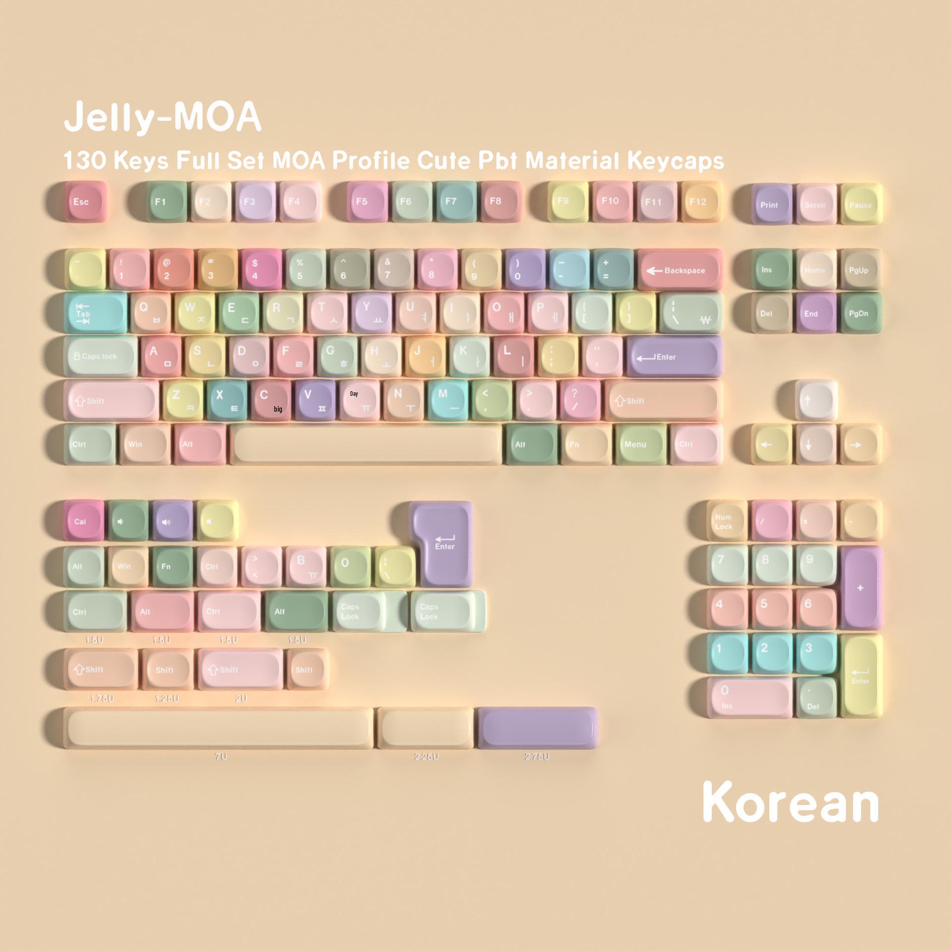 

MOA Jelly PBT Keycaps - Multi-Language Layouts (Korean, German, French, Spanish, Brazilian, Russian) with Spacebar
