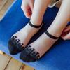 Women Thin Transparent Ankle Lace Socks Spring Summer Flower Mesh Short Socks Soft Silk Transparent Socks Solid Cute Ankle Sox