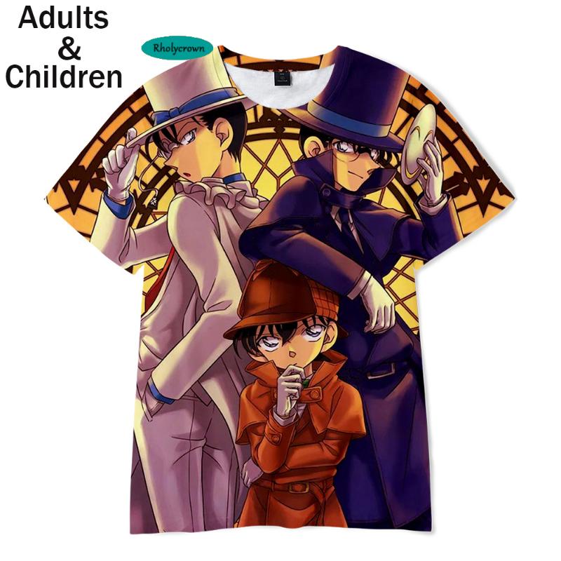 

Hot 3D Anime Detective Conan T shirt Men Women Fashion Short Sleeve Kids t shirt Casual 3D Detective Conan Boys girls T-shirt S