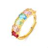Luxenter Ring In Shiny Metal and Fine Zirconia Alloy Finished In 18 Carat Yellow Gold - Isda