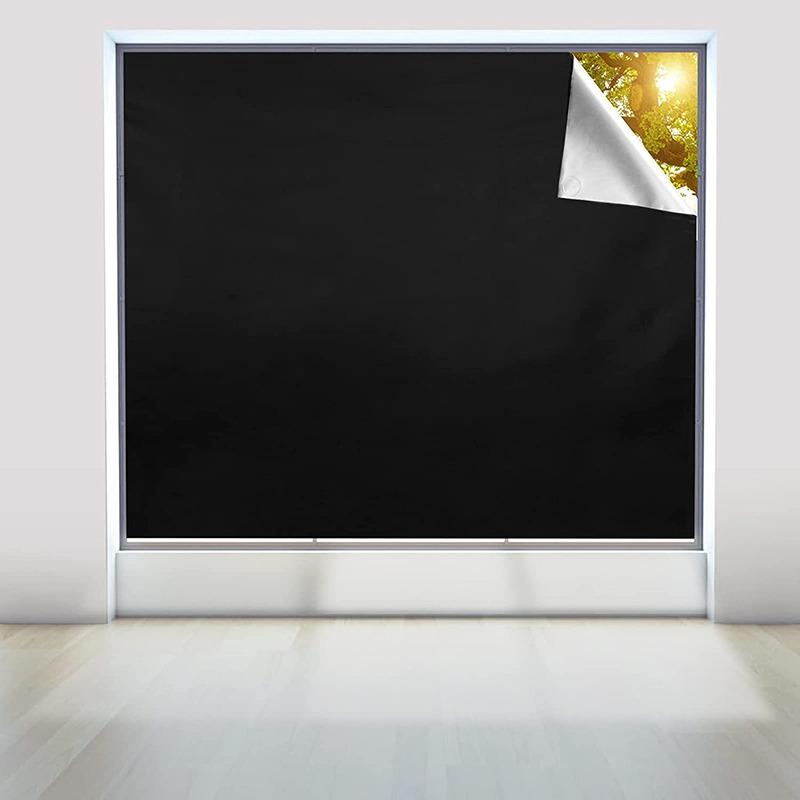 Blackout Window Cover Darkest Light Block Black Privacy Film Anti Look House Home Tint Glass Cloth Portable Curtain Bedroom