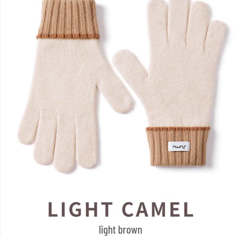 

JIUMU Women s Plaid Knit Wool Gloves One Size