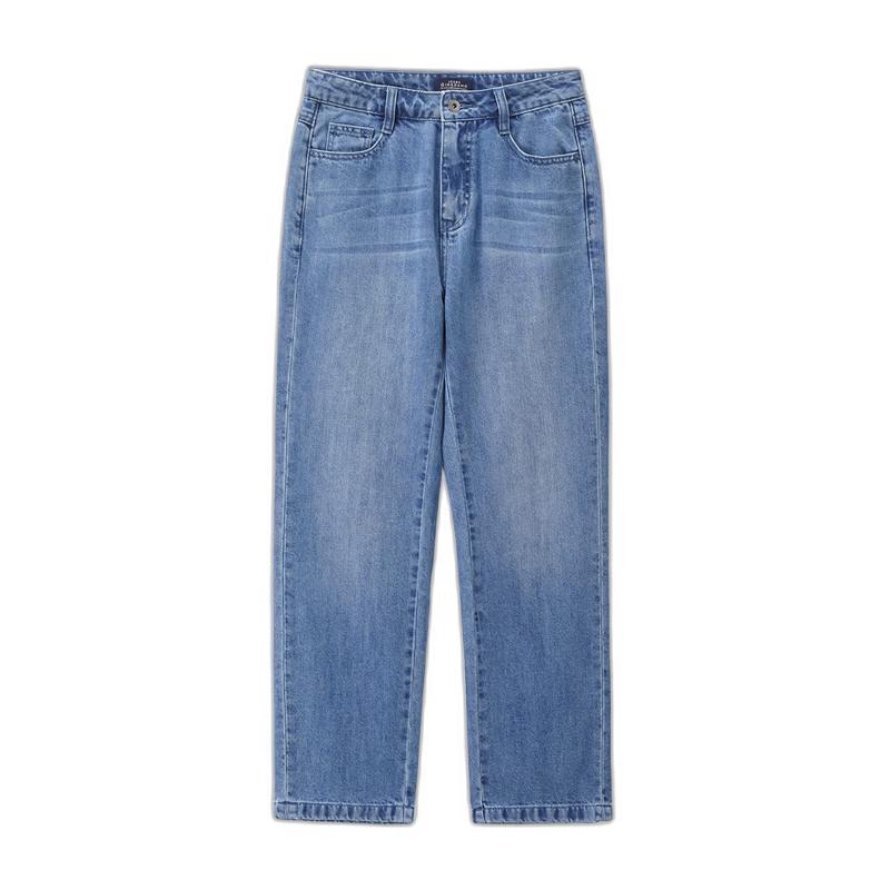 Giordano Women s Distressed High-Waist Straight Ankle Jeans 28