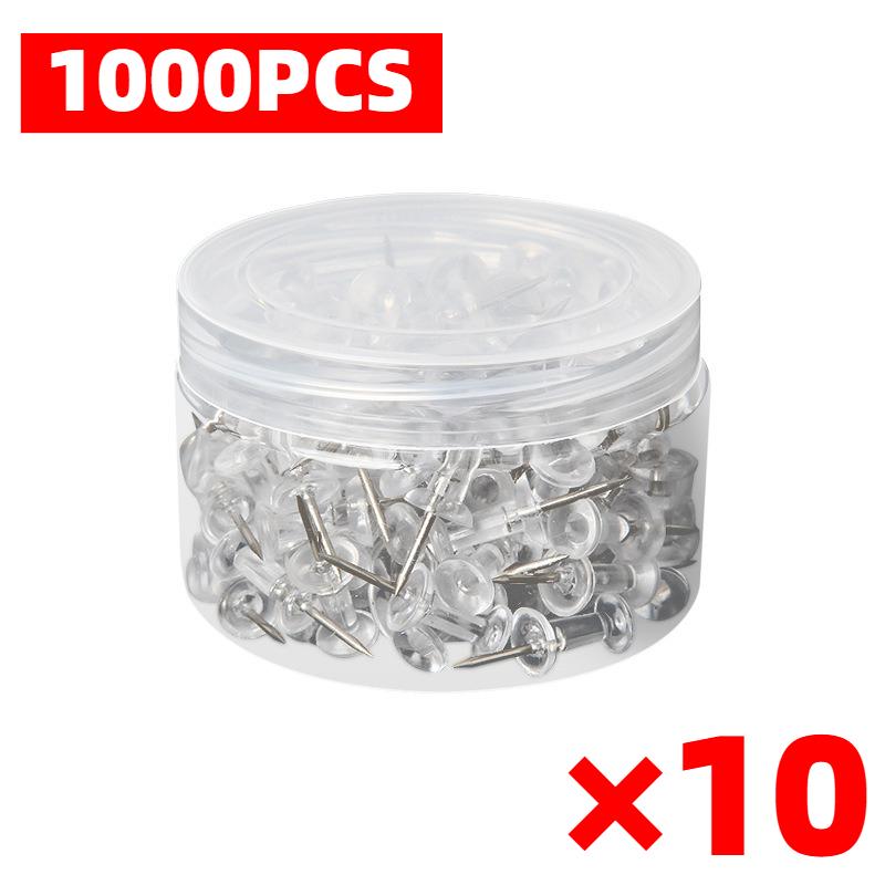 Clear Push Pins with Plastic Head & Steel Point, Thumb Tacks for Bulletin Cork Board, Wall Hanging, Photos, Home Office & Craft Projects