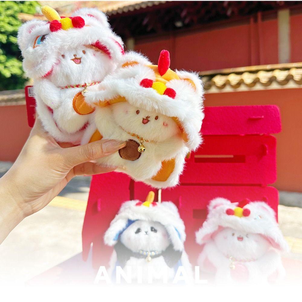 

Удачи Танец Льва Плюшевая Подвеска CNY Стиль Традиционная Кукла Брелок Подарок На Новый Год розовый