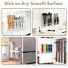 Straw Holder for Cabinet Door - Child-Safe Organizer Dispenser with Smooth Rounded Edges for Kitchen Accessories Storage Adhesive Circles Included
