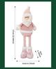 Pink Sequin Snowman Plush Toy: Retractable Christmas Decoration for Windows