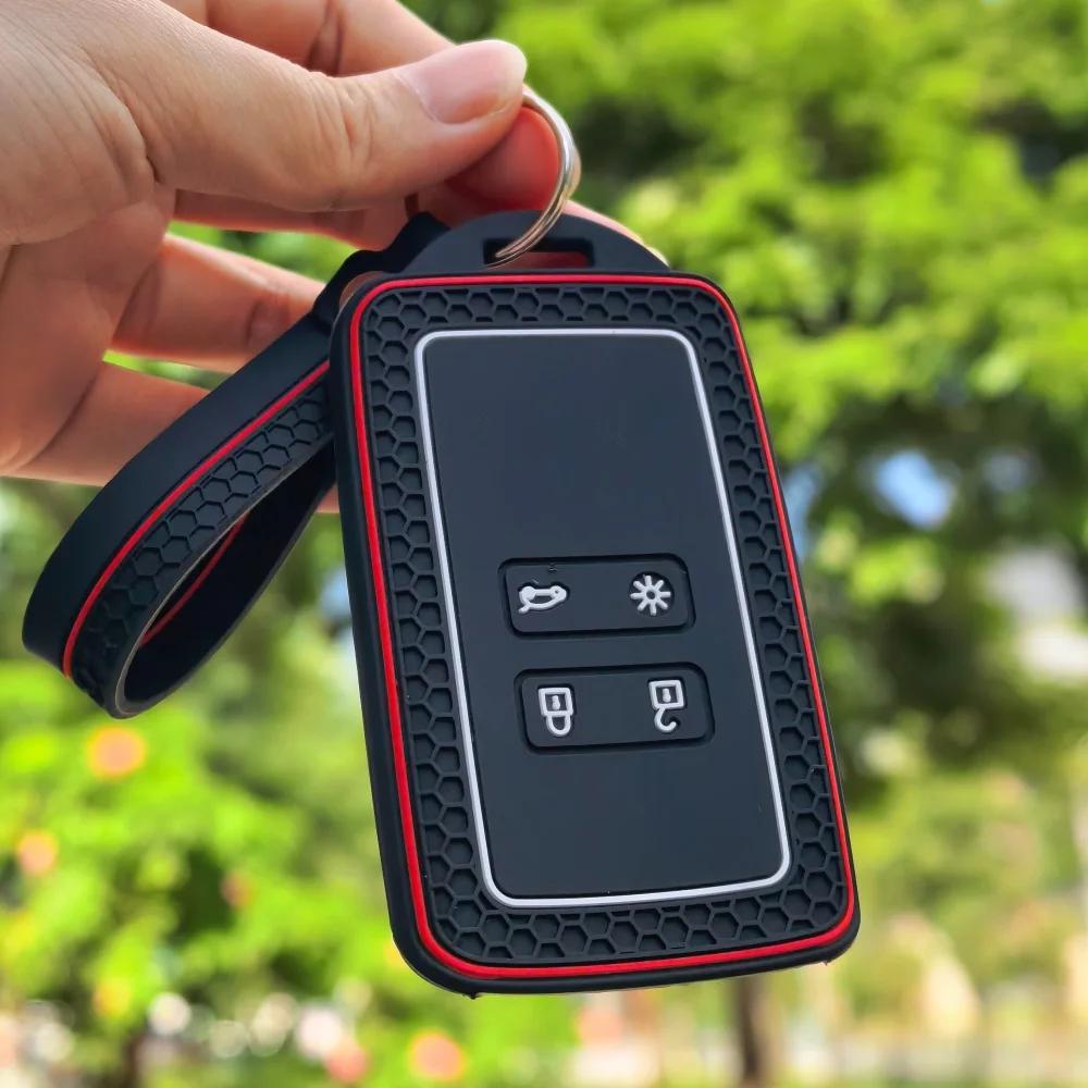 Silicone Keychain Car Key Cover For Renault Koleos Kadjar Captur Megane Talisman Espace Clio Zoe Scenic 4 Arkana Dacia Sandero
