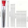 20pcs Top Needle Threader Set Box Big Eye Hand Sewing Needle Set (Red and Blue Tube Random Colors)