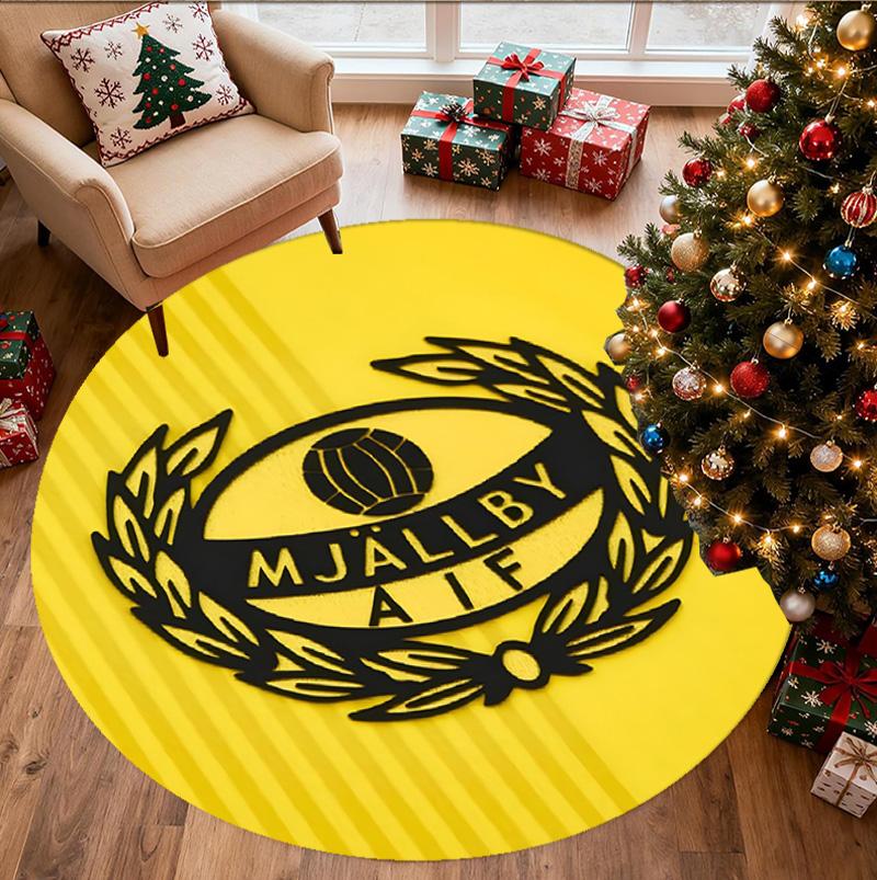 Mjallby AIF Pattern Round Rug, Indoor/Outdoor Mat, for Picnic, Gameroom, Bedroom, Office, Living Room, Home Decor Carpet, Birthday Gift