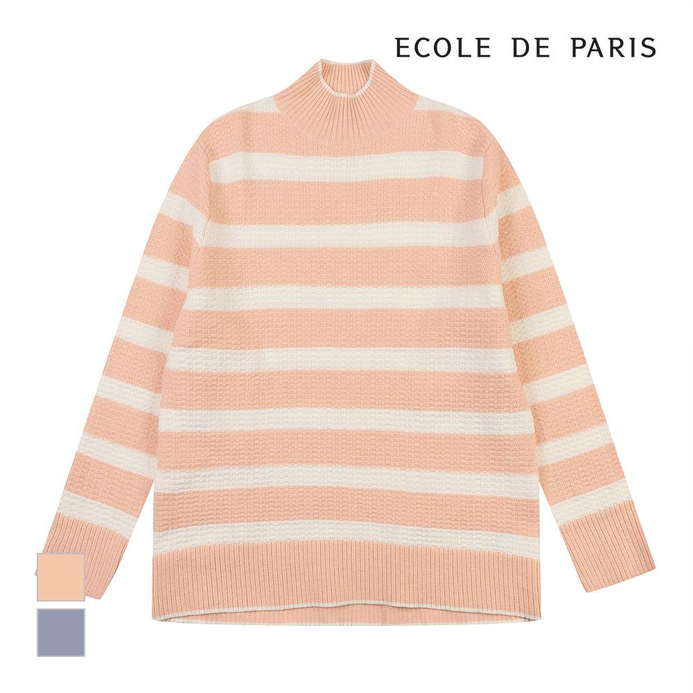 ECOLEDEPARIS Two-Tone Color Block Mock Neck Knit_Pb2Zkkc033Z