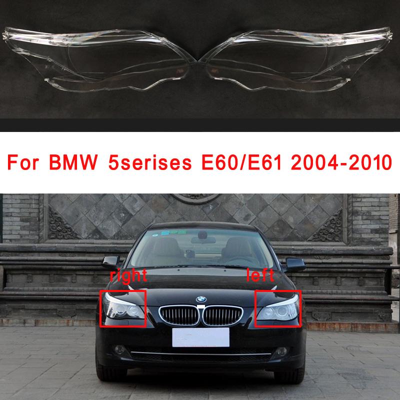 Car Front Headlight Cover Lens Glass Headlamps Transparent Lampshade Lamp Shell Masks For BMW 5series E60 2004-2010 left