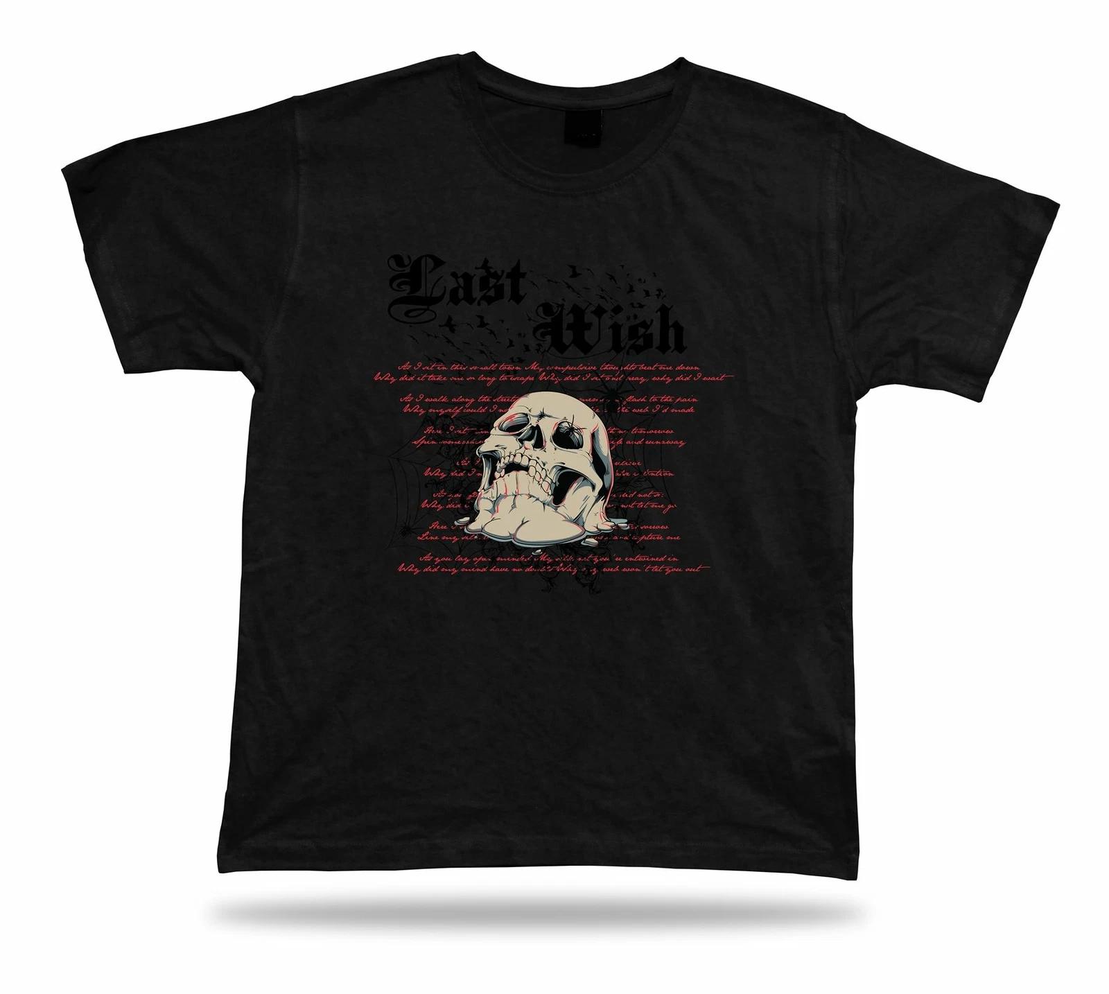 Tshirt Tee Shirt Birthday Gift Idea Last Wish Script Skull Death Horror Creepy M