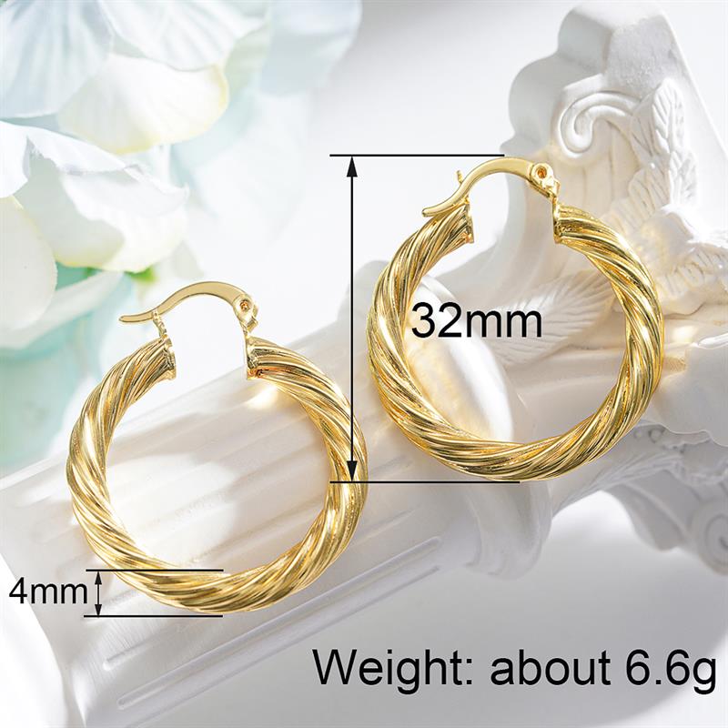 Huitan Timeless Circle Women Hoop Earrings Gold Color Fashion Party Wedding Accessories Polished Lady Engagement Jewelry GiftGood Product
