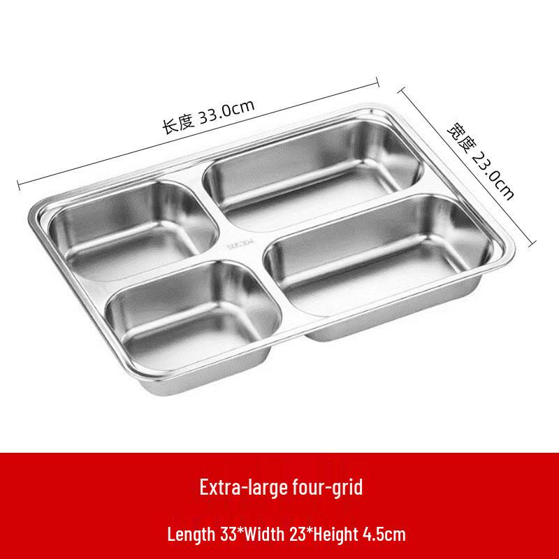 304 Stainless Steel Divided Lunch Tray