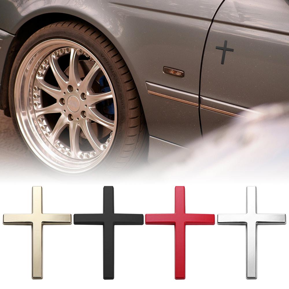 2 Stück 3D Stereo Kreuz Autoaufkleber Kreuz Design Auto Dekorationsaufkleber Auto Modifikation