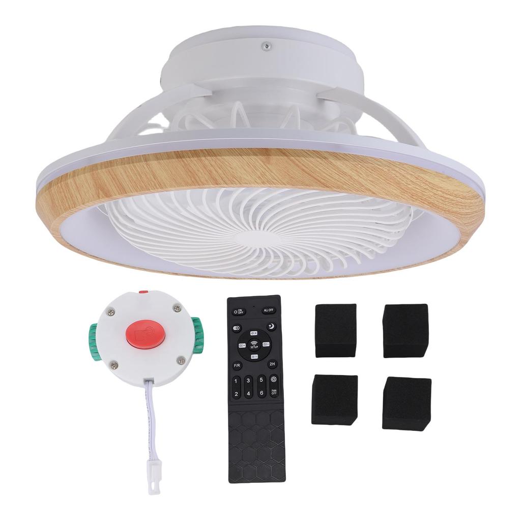 LED Ceiling Fan Light 360 Degree Rotating APP Control Stepless Dimmable Flush Mount LED Chandelier with Timing Remote