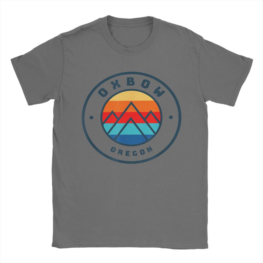 Oxbow Oregon Fishing Summer Men's T Shirt Mountain Novelty Tee Shirt Short Sleeve Crewneck T-Shirt Cotton Classic Clothes