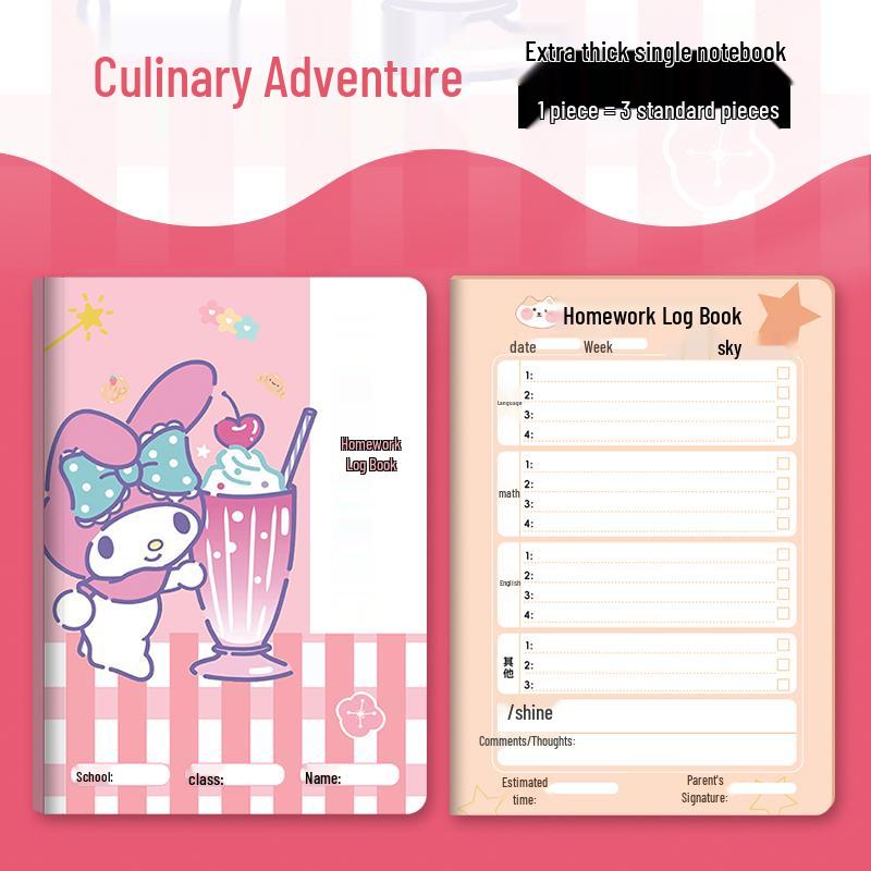 Elementary Homework Record Book: Cute Cartoon Design for Grades 1-5