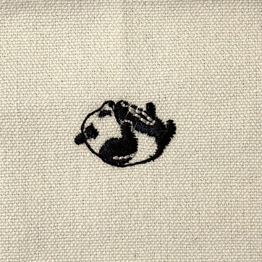 1118 One Point Animal Embroidery Mini Tote Bag Sacoche EU Baby Lou [Rootote] Adorable-A (02 Panda)