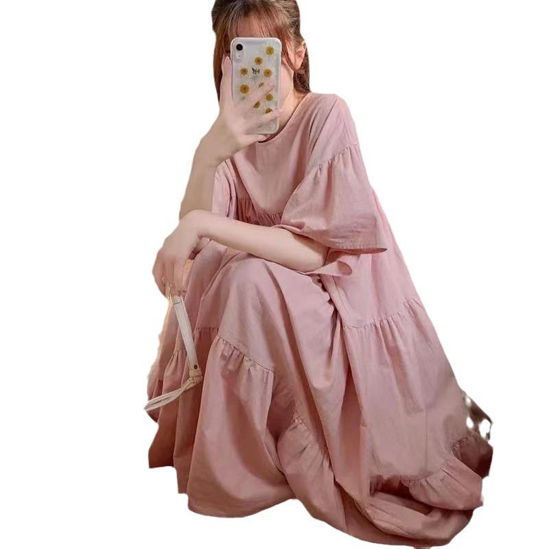 Plus Size Women's Summer Long Dress - Korean and Western Style Fashion