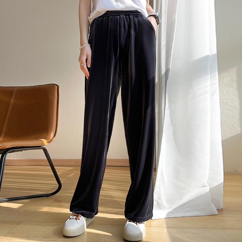 2026 Spring/Summer Women s High-Waisted Wide-Leg Floor-Length Casual Pants Medium