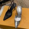 New Style of Silver Sexy High-heeled Sandals with Rhinestones