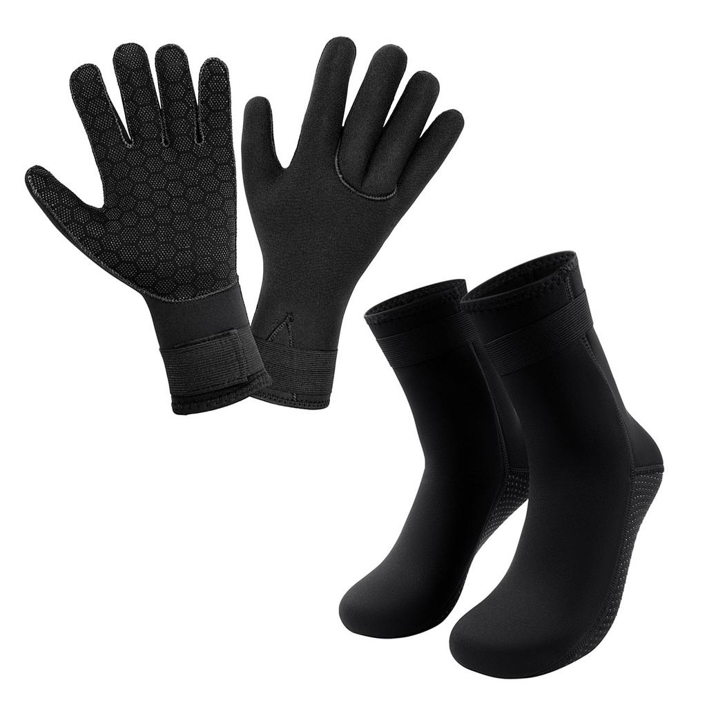 3mm Neopren Tauchhandschuhe Socken Verstellbare Handgelenk Knöchelriemen für Surfen Schnorcheln Kajakfahren Schwimmen Wassersport