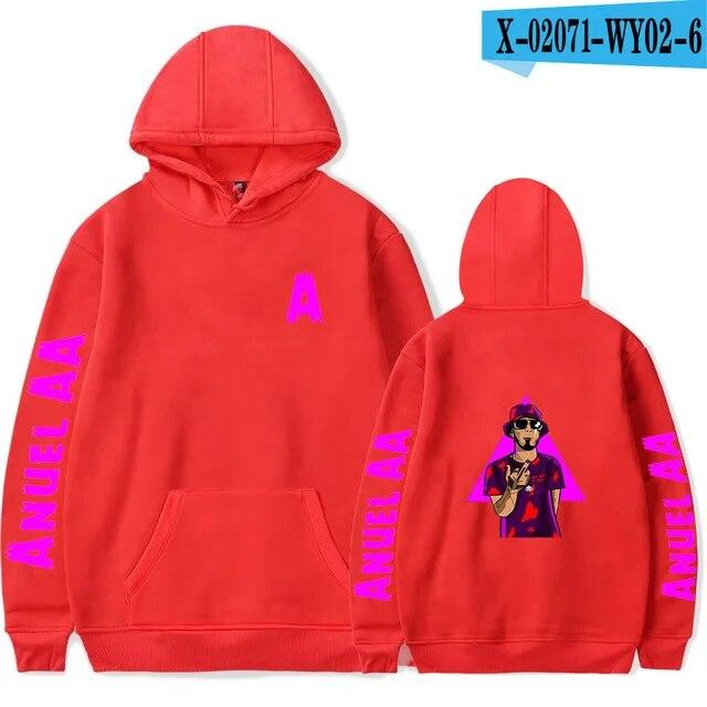 Anuel AA Printed Hoodies Sweatshirt Coat Real Hasta La Muerte casual Tracksuit Costume Unisex Women Clothing Anime Pullover Hoodie