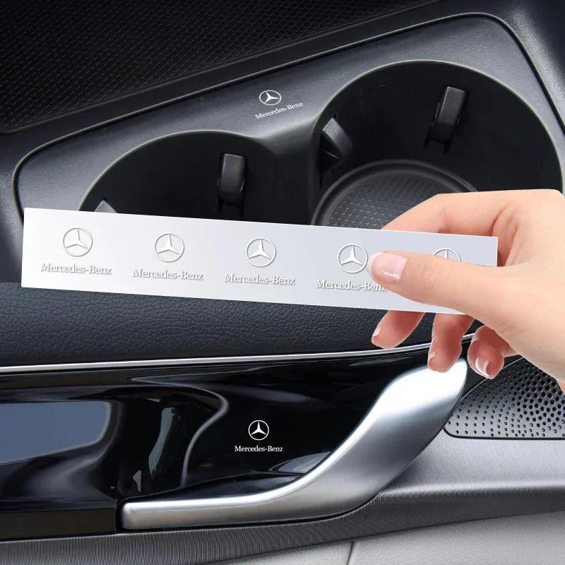 1/2/5/10Pcs Car Door Handle Badge Protector Decal Wiper Sticker For Mercedes Benz B/C/E/S Class A Class C200L GLC GLE CLA FE8