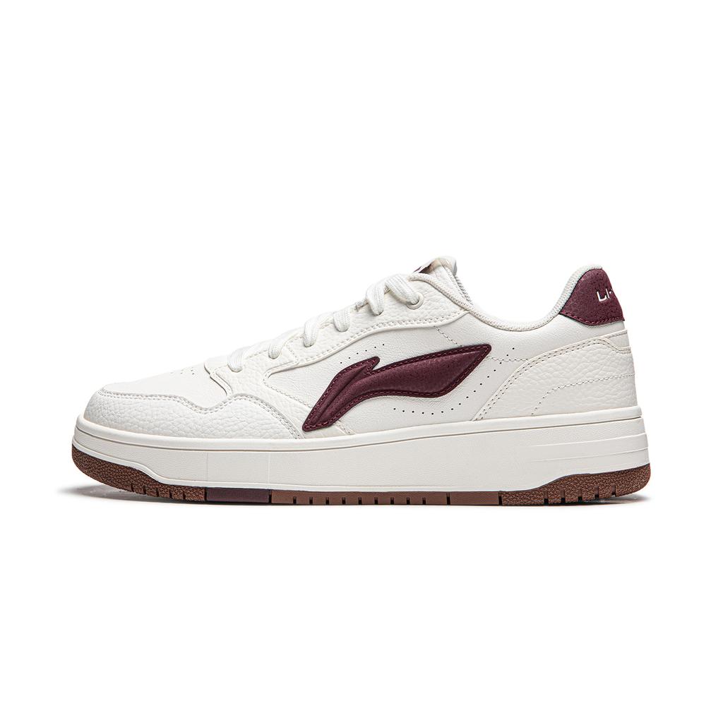 New LiNing Tianji Soft Slip Resistant Cushioning Abrasion Resistant Low Top Skateboard Shoes Men's White Red AGCU271-2