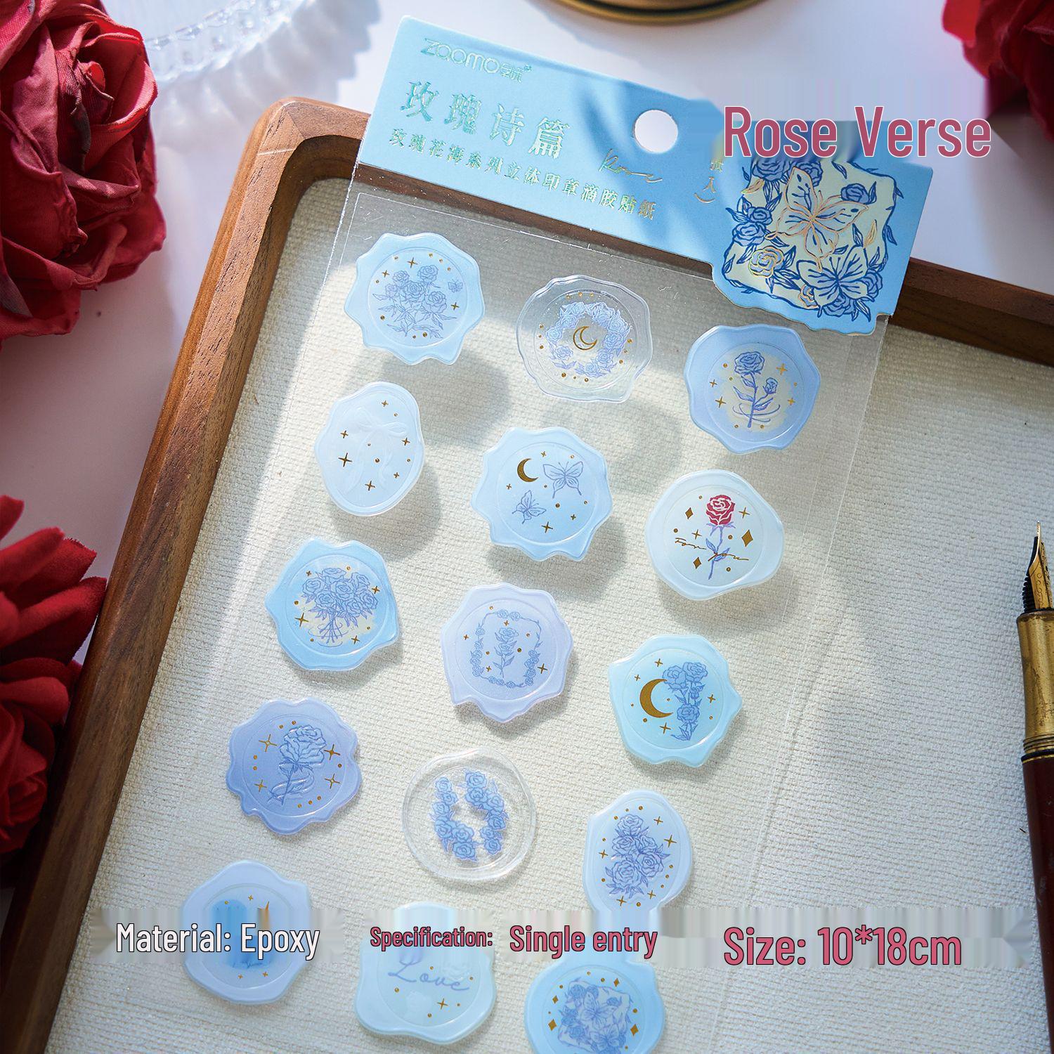 Zaomo 3D Rose Sea Wax Seal Stickers for Journals & Envelope Decoration