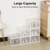 Shoe Storage Box Transparent Visible Square Shape Stackable Large Space Store Shoes Hollow Out Back Breathable Shoe Organizer Household Stuffs