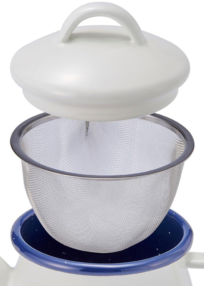 Toyo Horo Plune Enamel Teapot Monotone Dog W18 (with Strainer) Size Approx. D10.6 H12.5 PTP-604