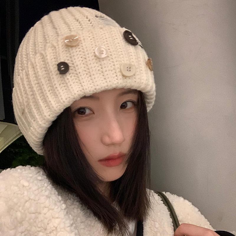 Knitted Woolen Hat for Women In Autumn and Winter Korean Style Cold Proof and Warm Pullover Hat Versatile and Face Friendly Small Hat  Trendy