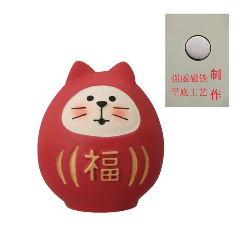 Japanese cat refrigerator sticker, grocery zakka cute bread coffee shop decoration gift miniature resin ornament