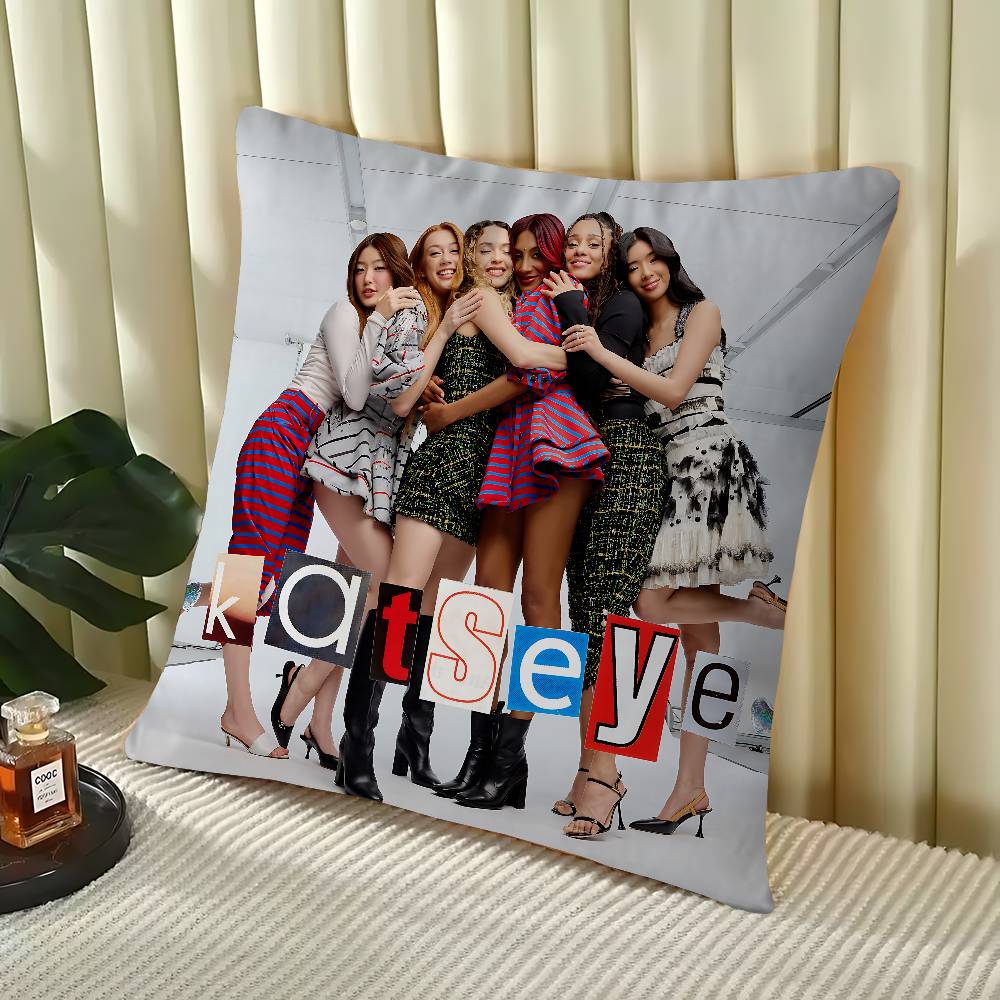 

K-KATSEYE Gnarly Pillow Gifts Home Office Furnishings Bedroom Sofa Car Cushion Cover Case 45x45cm 16x16Inch