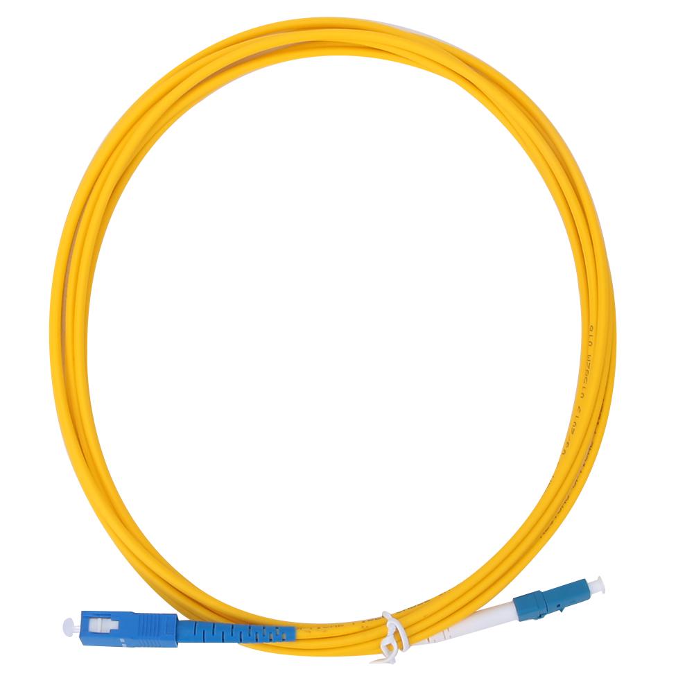 2pcs 3 Meters LC UPC to SC UPC Optical Fiber Patch Cable Cord Yellow