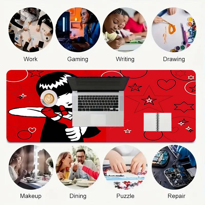 1PC Girl Hearts Large Durable Mouse Pad Suitable for Office Desks, Gaming Desktops.Non-Slip Back P78