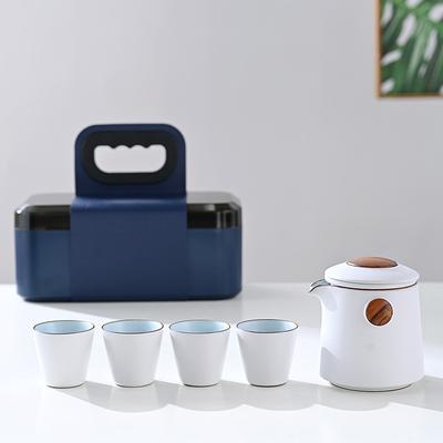Reise-Teeset für Ältere zum Treffen, ein Topf aus tragbarer Keramik, zwei Tassen als kleine Geschäftsgeschenke, Express-Tasse