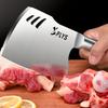 PLYS Cuchillo para picar huesos Hacha de carnicero de alta resistencia Picador de carne Hoja engrosada de acero inoxidable Hacha de cocina con mango ergonómico