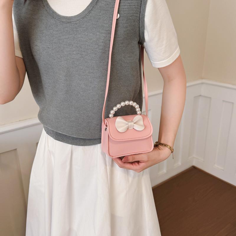 Cute Sweet Style Butterfly Knot Single Shoulder Bag With Magnetic Closure For Daily Use